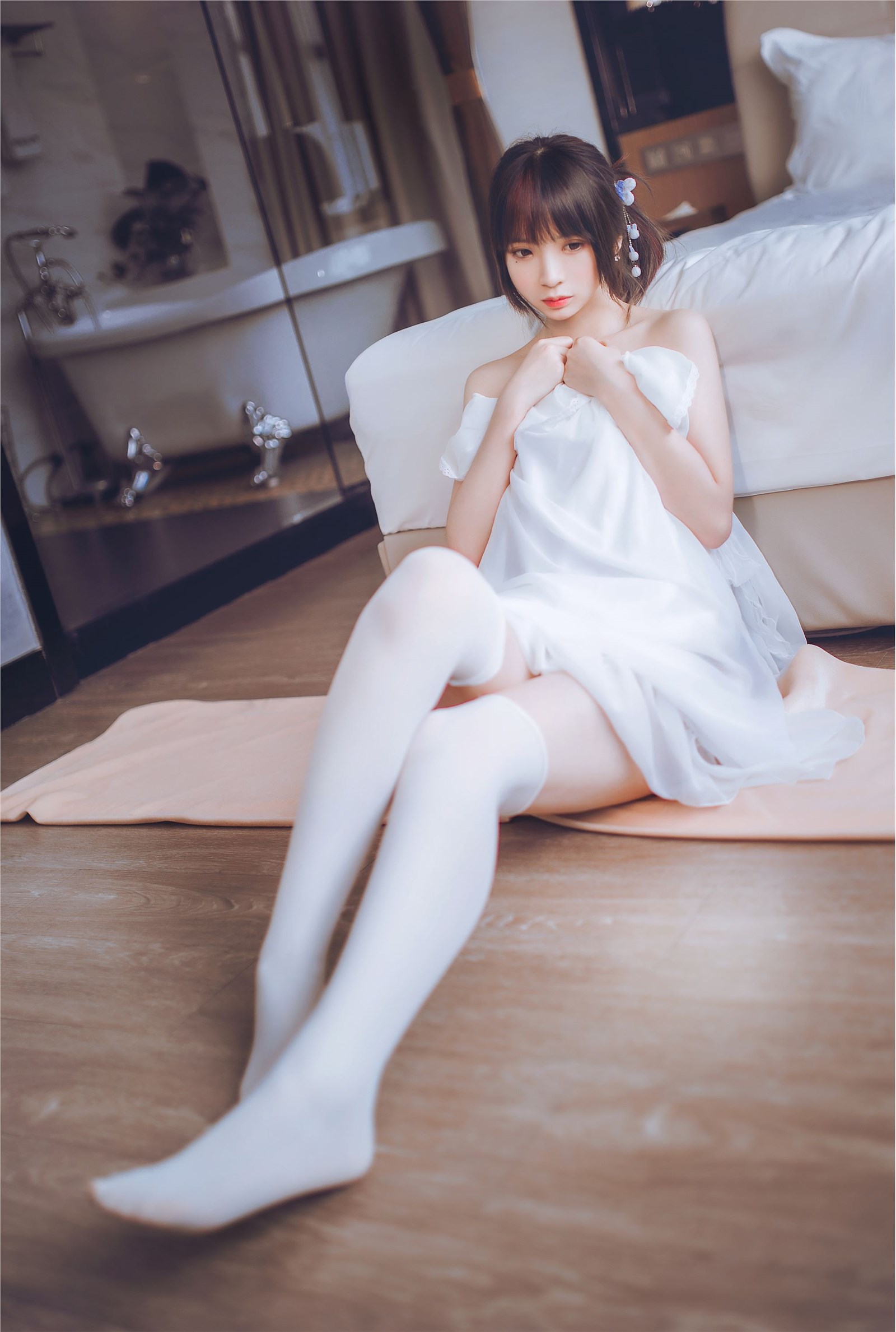 Crazy cat SS white pajamas(16)